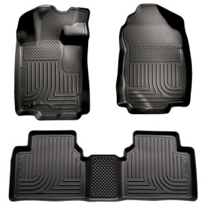 Ford Fusion Floor Liners - Front + Rear - Husky Liners - WeatherBeater Combo - Black - `10-`12